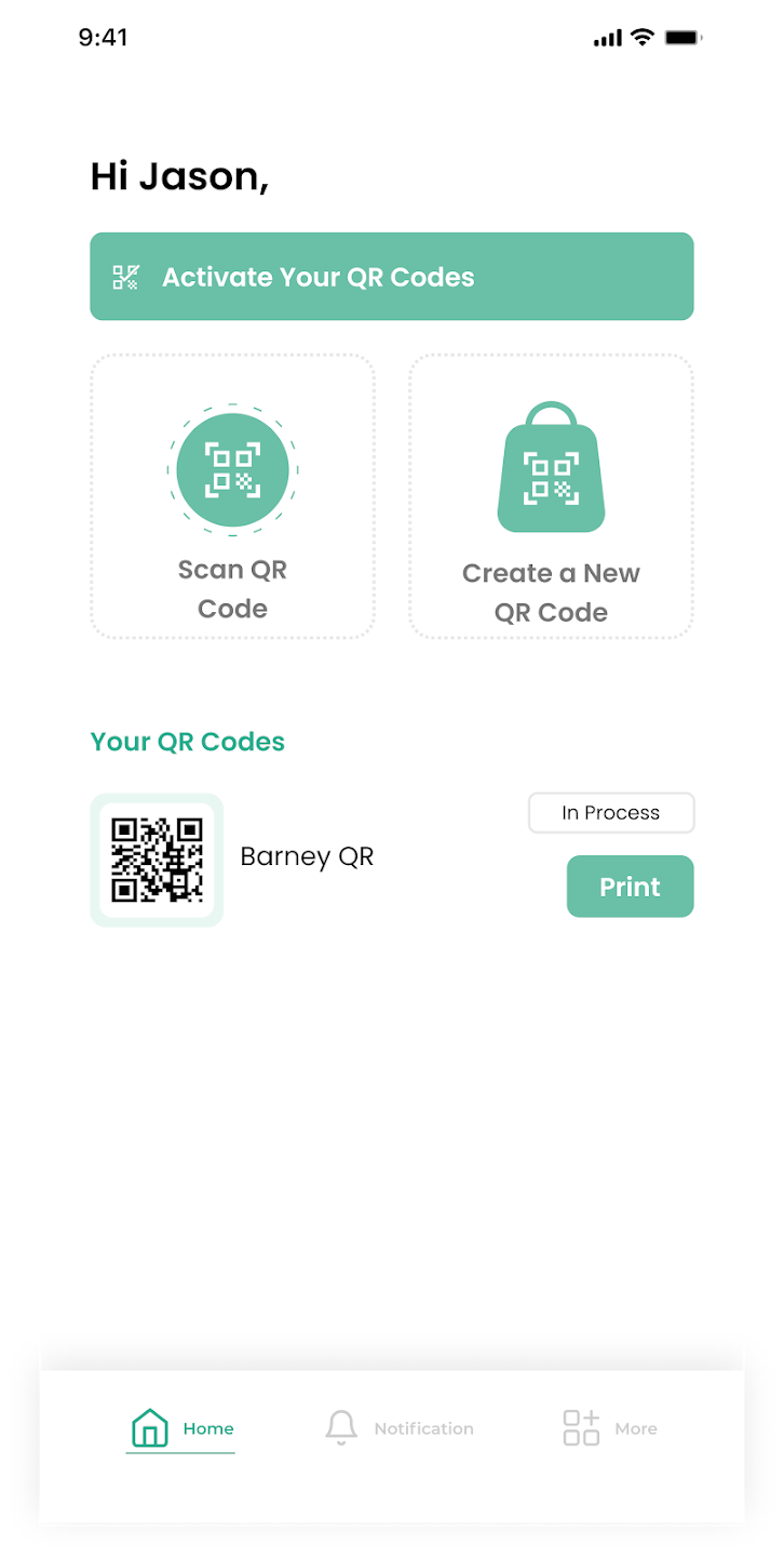 List of QR Codes screenshot