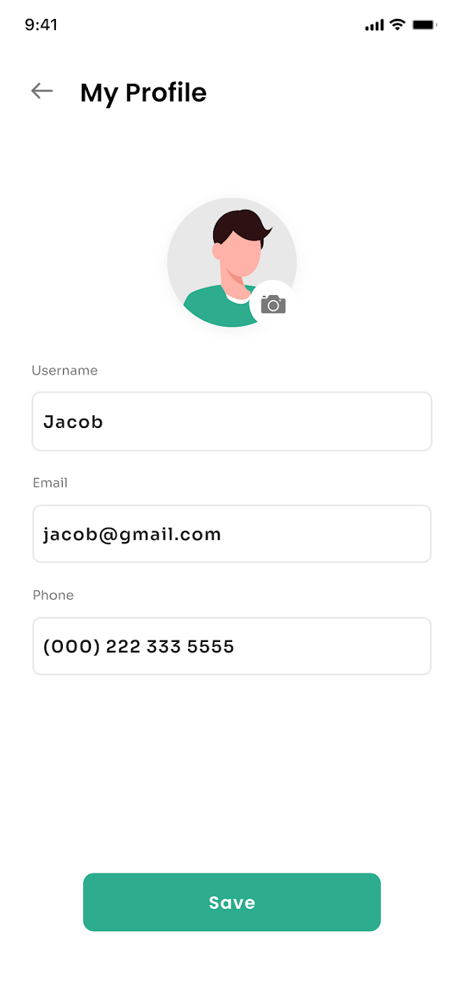 My Profile screenshot